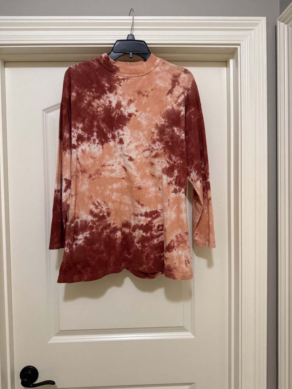 We The Free Tie-Dye Long Sleeve Top in Rust and Peach